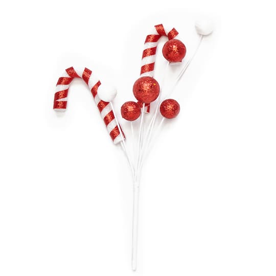 13" Christmas Candy Cane Pick, 6ct.